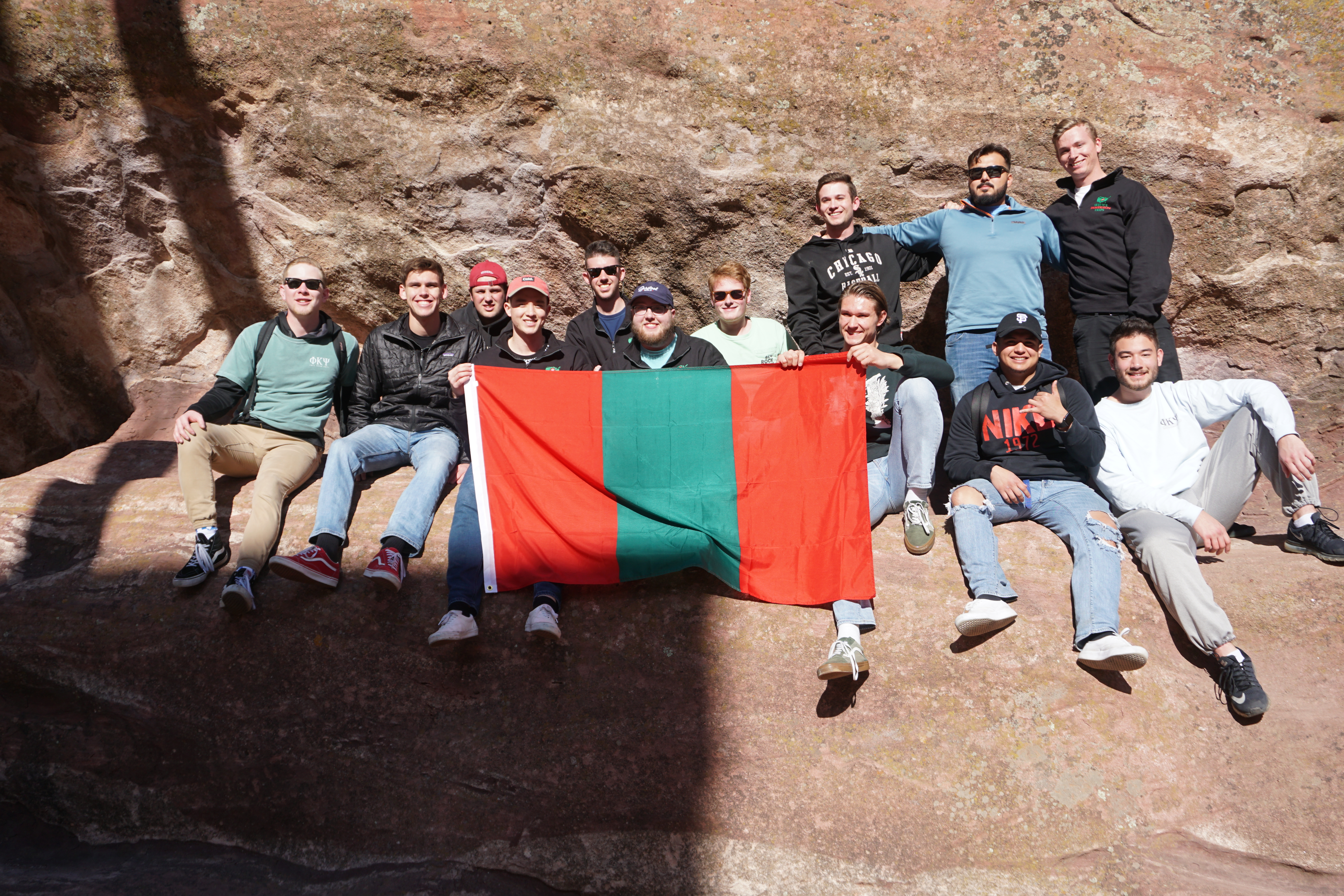 DSC02192 Phi Psi Members holding Phi Kappa Psi Flag