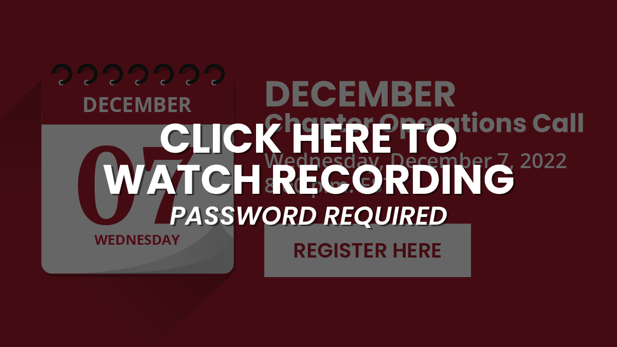 December Chapter Operations Zoom Call