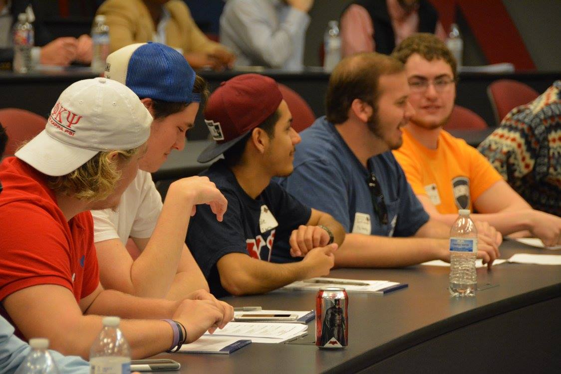 Members wearing Phi Kappa Psi letters